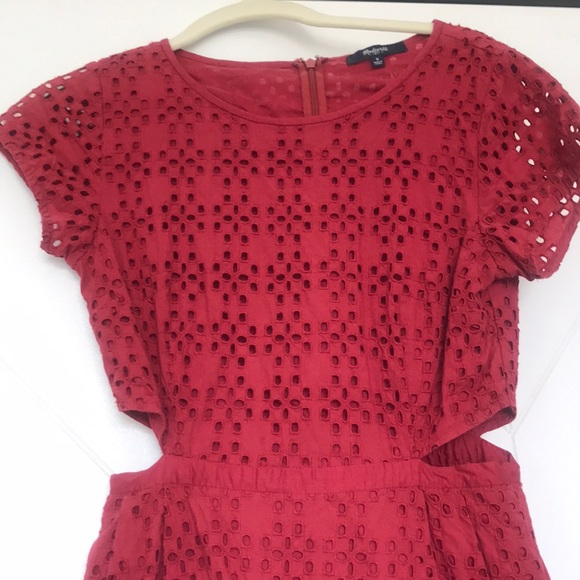 Madewell red eyelet dress size 0 - Picture 5 of 6
